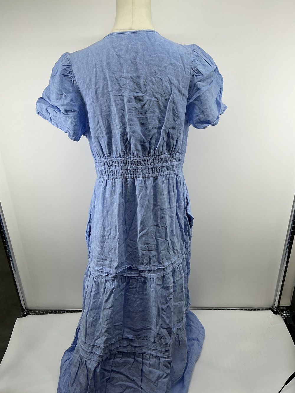 100% European Linen Tiered Maxi Dress - Picture 2 of 3